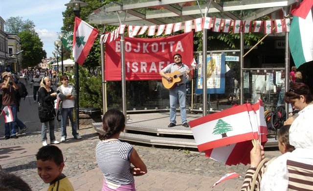 Protestmöte mot Israels krig